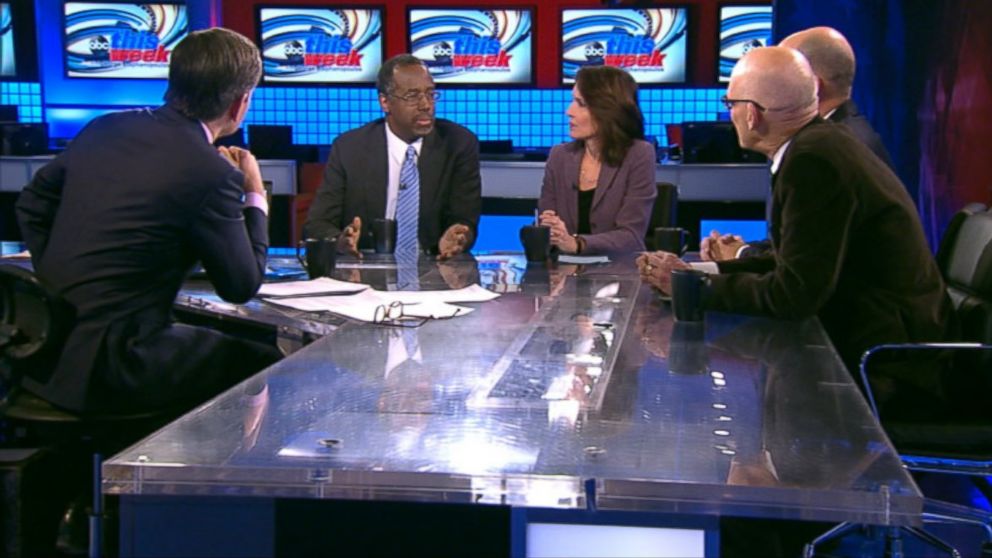 Johns Hopkins Professor Emeritus of Neurosurgery Dr. Ben Carson, Democratic Strategist James Carville, ABC News Political Analyst Matthew Dowd, The Nation Editor and Publisher and WashingtonPost.com Columnist Katrina vanden Heuvel on 'This Week.'