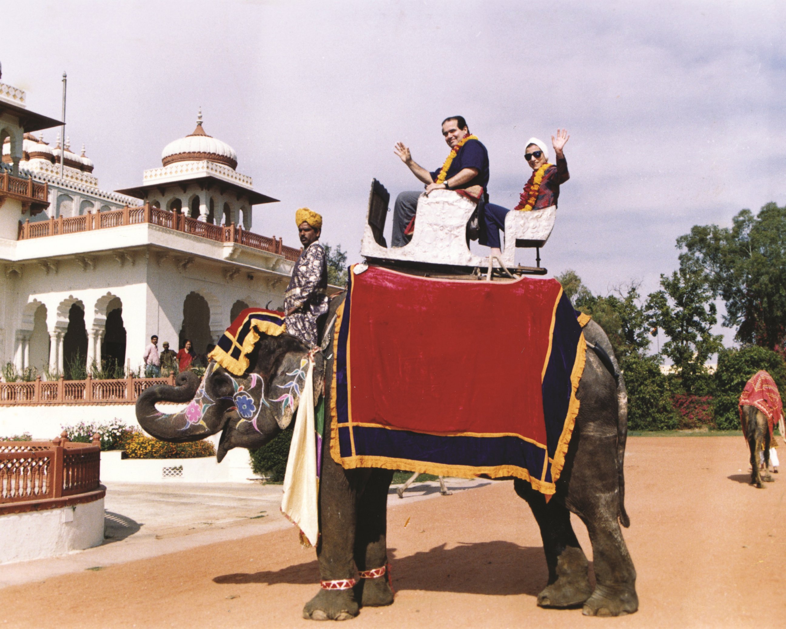 This image of Justices Antonin Scalia and Ruth Ginsberg riding a elephant in India in 1994 appears in the book, "Notorious RBG: The Life and Times of Ruth Bader Ginsburg." 