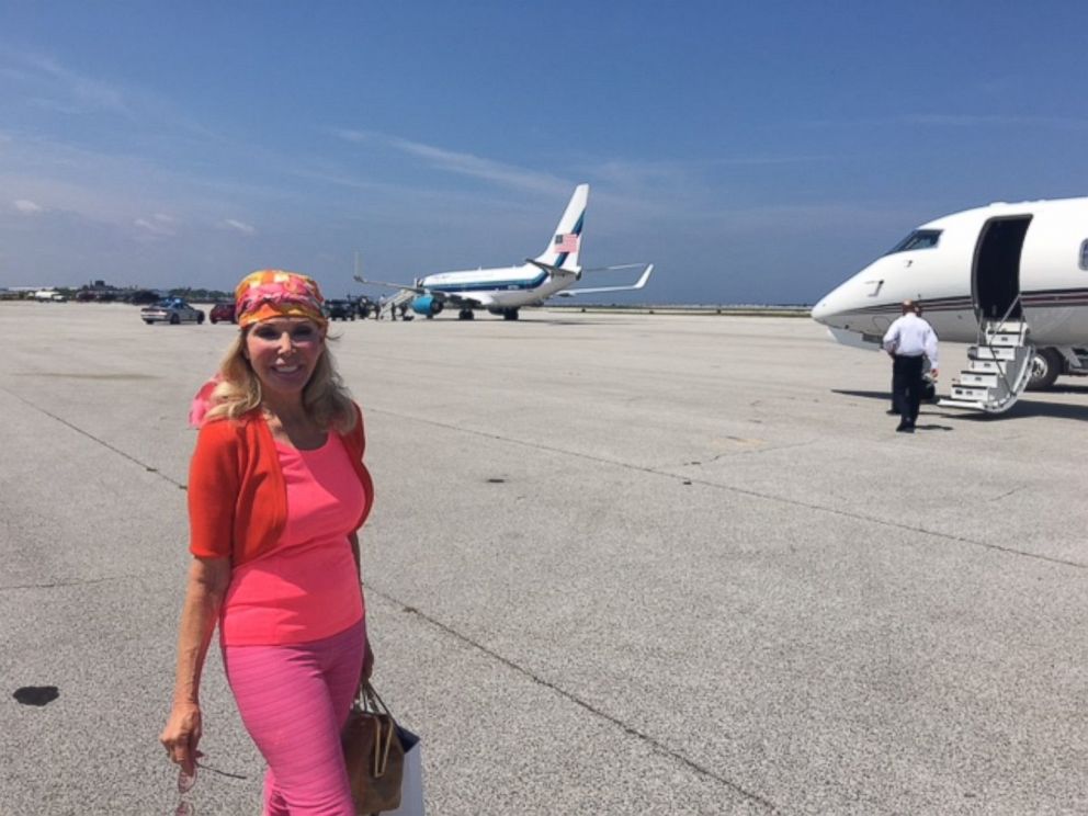 PHOTO: Trumpettes founder Toni Halt Kramer is pictured here with Donald Trump's plane.