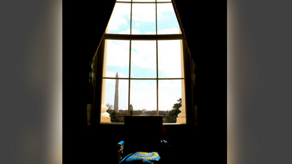 Sarah Burris posted this photo to Instagram on March 21, 2015 with the caption, "You can see all the way to the Jefferson Memorial from the blue room of the White House."