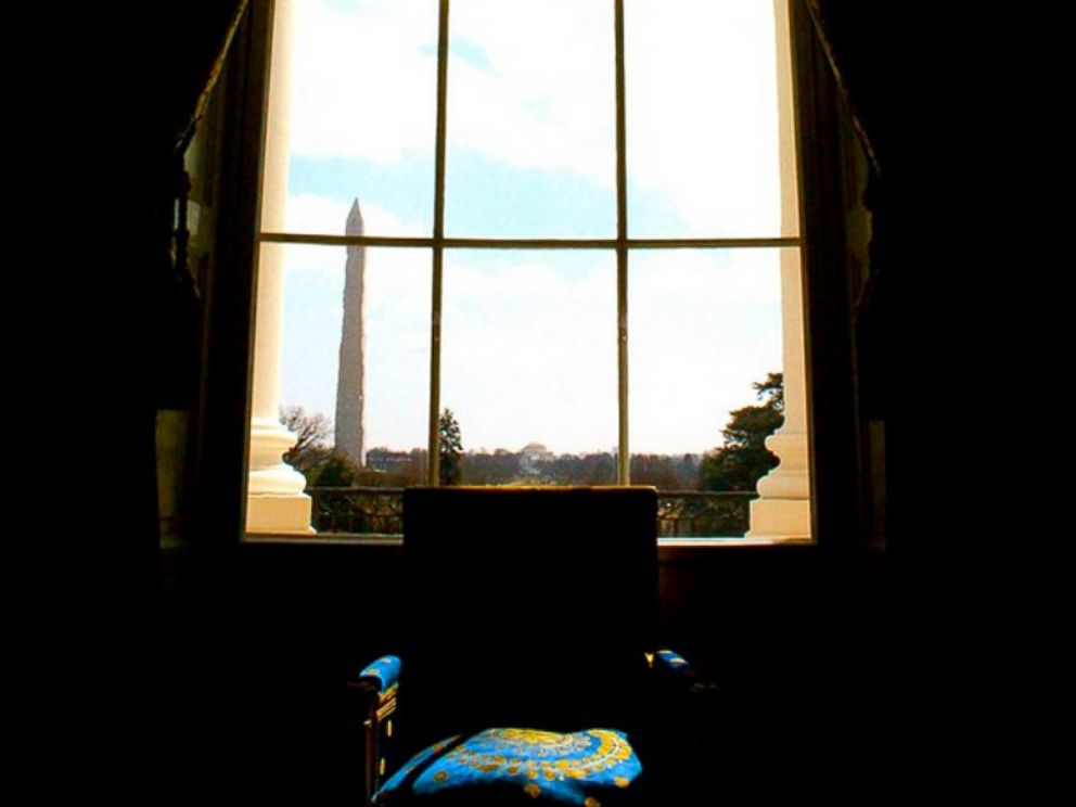 PHOTO: Sarah Burris posted this photo to Instagram on March 21, 2015 with the caption, "You can see all the way to the Jefferson Memorial from the blue room of the White House."