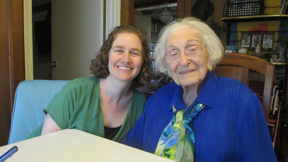 PHOTO:  Sarah Bunin Benor is photographed with her grandmother Estelle Liebow Schultz, 98, in 2015.