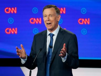 PHOTO: Former Colorado Gov. John Hickenlooper speaks during the first of two Democratic presidential primary debates, July 30, 2019, in the Fox Theatre in Detroit.