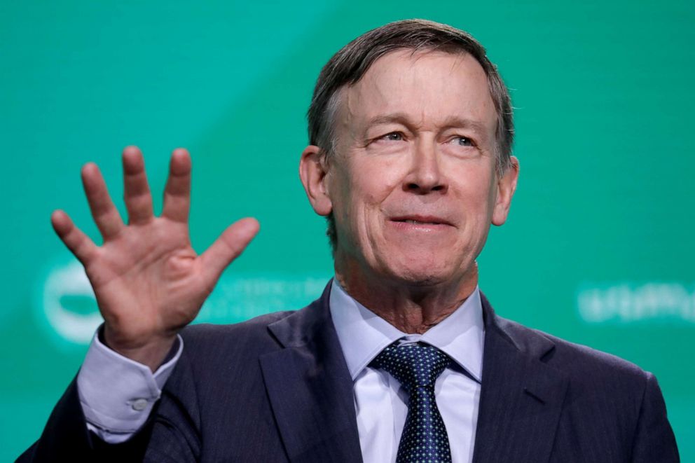 PHOTO: Former Gov. John Hickenlooper speaks at the United States Conference of Mayors winter meeting in Washington D.C., Jan. 24, 2019.