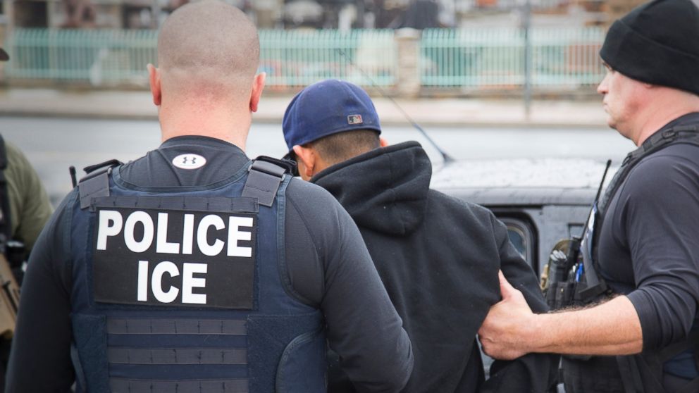U.S. Immigration and Customs Enforcement (ICE) agents arrest an individual during a targeted enforcement operation, Feb. 7, 2017, in Los Angeles.
