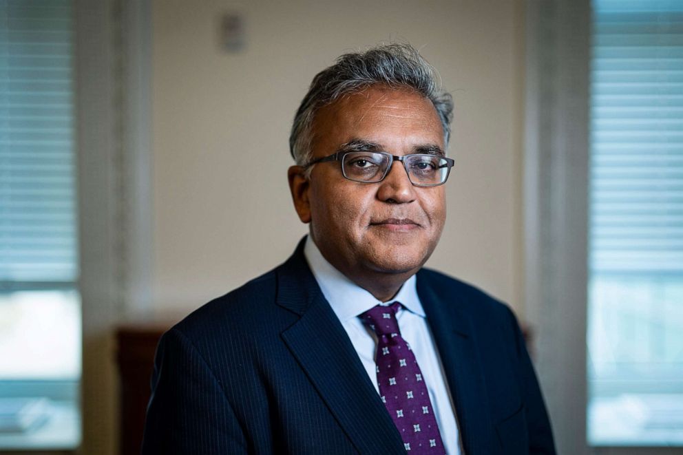 PHOTO: White House COVID-19 Coronavirus Response Coordinator Ashish Jha poses for a portrait in his office at the White House, April 8, 2022.
