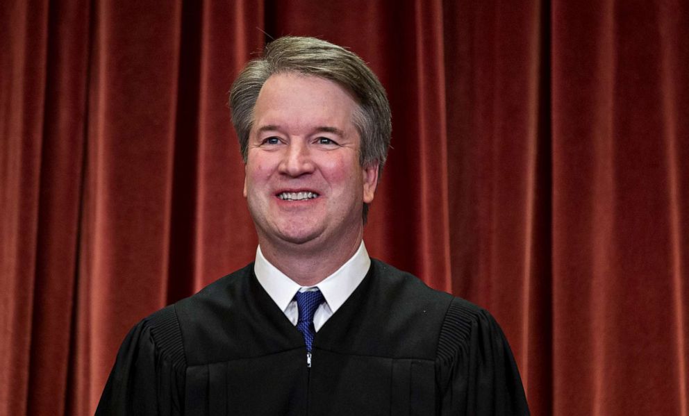 PHOTO:Brett Kavanaugh, associate justice of the U.S. Supreme Court, poses during the formal group photograph in the East Conference Room of the Supreme Court in Washington, D.C., Nov, 30, 2018.