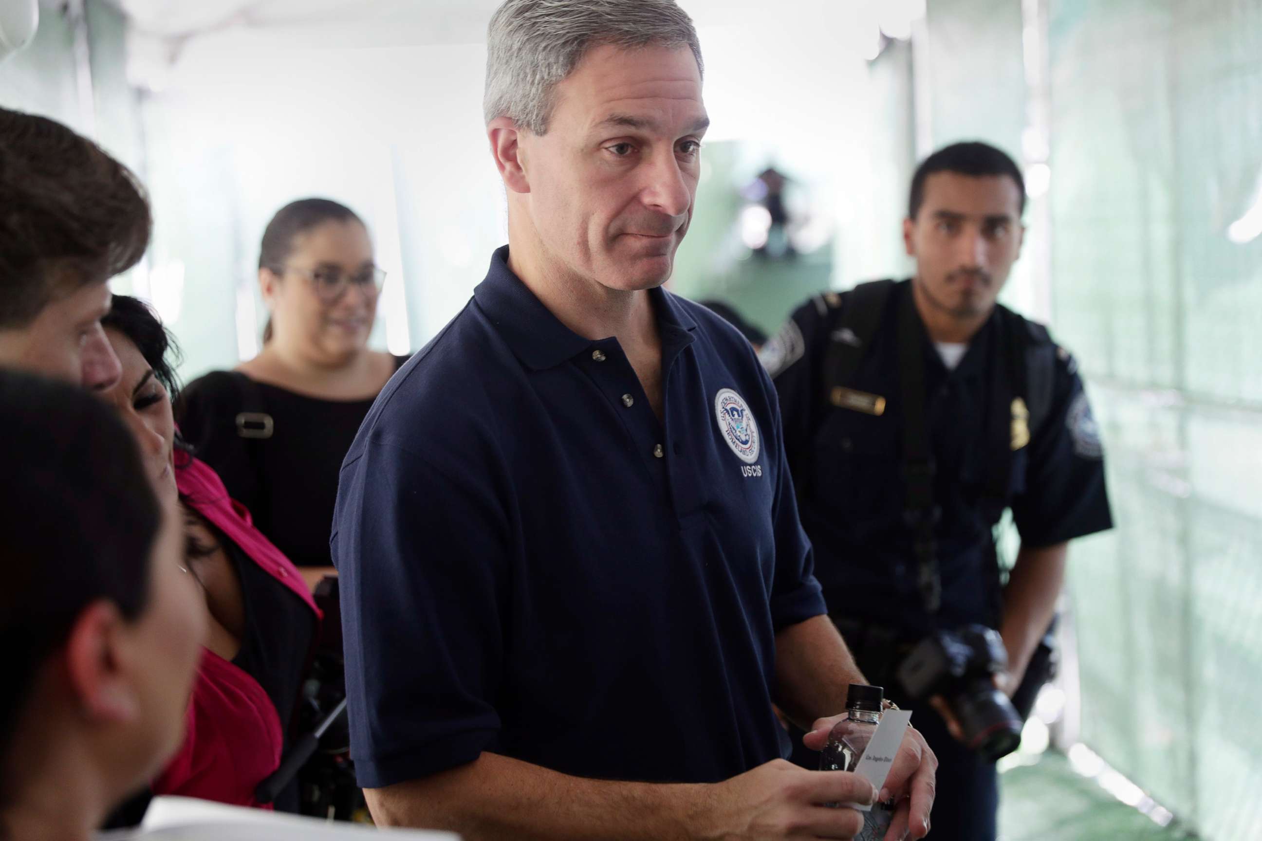 PHOTO: Acting director of Citizenship and Immigration Services Ken Cuccinelli visits the Migration Protection Protocols Immigration Hearing Facility, Sept. 17, 2019, in Laredo, Texas.