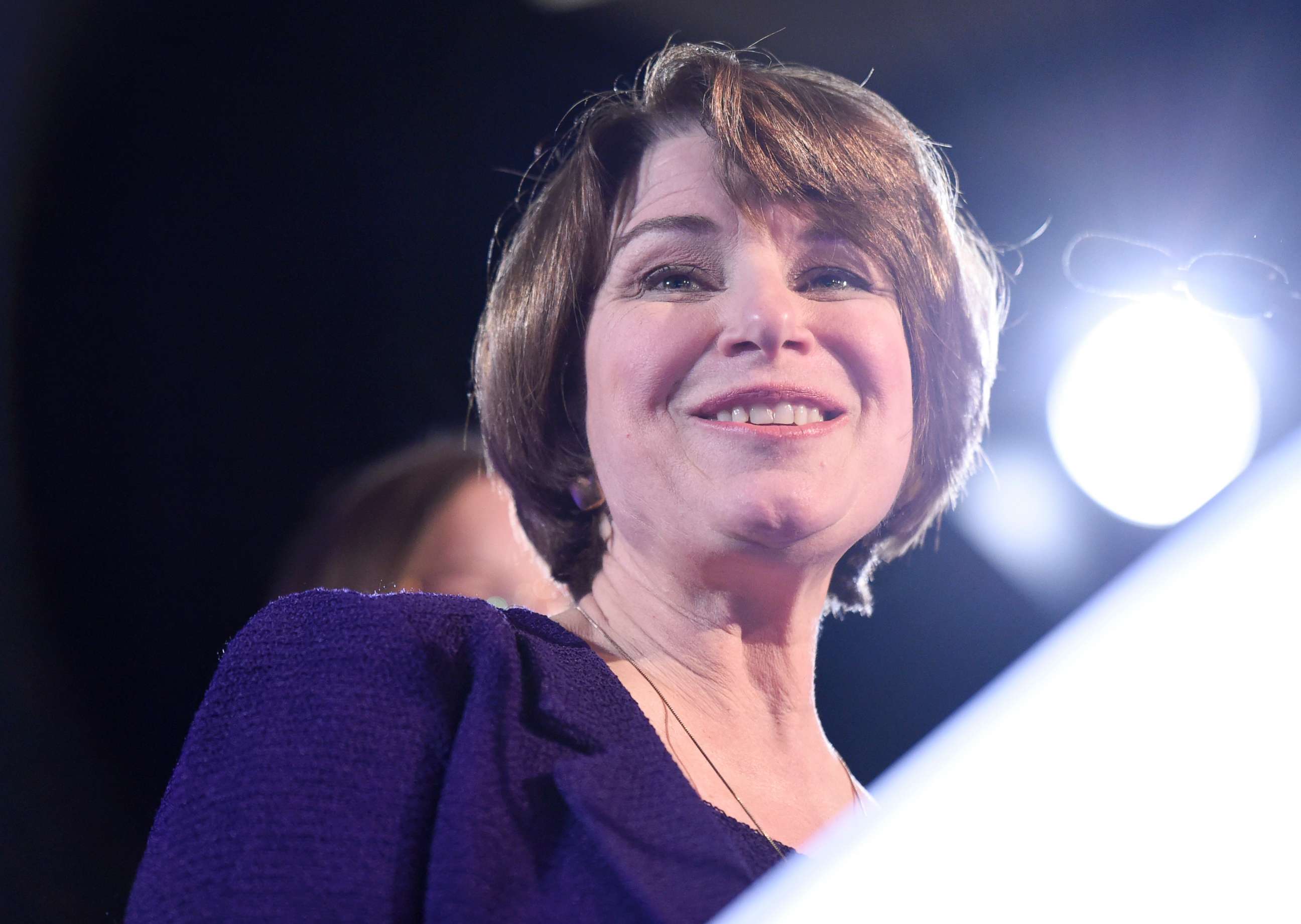 PHOTO: Sen. Amy Klobuchar, D-Minn., speaks after winning re-election during a election night event held by the Democratic Party, Nov. 6, 2018, in St. Paul, Minn.