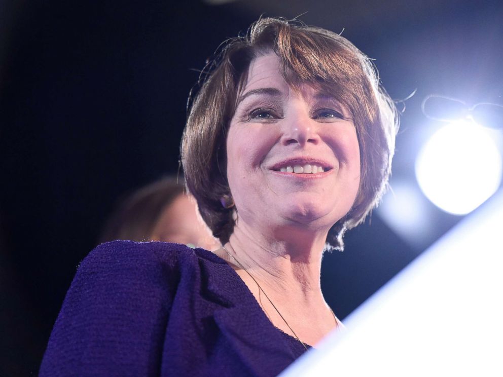 PHOTO: Sen. Amy Klobuchar, D-Minn., speaks after winning re-election during a election night event held by the Democratic Party, Nov. 6, 2018, in St. Paul, Minn.