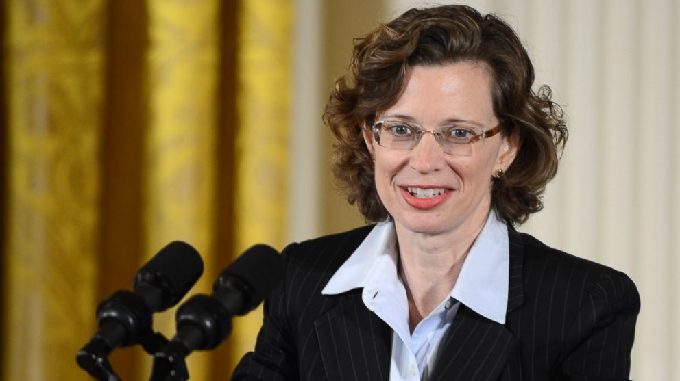 Points of Light Foundation CEO Michelle Nunn makes brief remarks during the presentation of the 5,000th "Points of Light" Foundation award with President Barack Obama in the White House in Washington, DC, July 15, 2013.