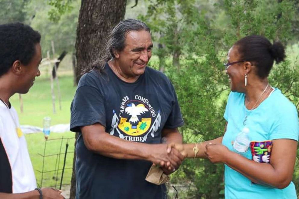 PHOTO: Chairman Juan Mancias of the Carrizo/Comecrudo tribe of Texas attends a community event in August 2016. 