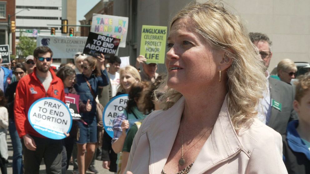 PHOTO: Jeanne Mancini, president of March for Life Education and Defense Fund, says decades of grassroots demonstrations by abortion rights opponents have been instrumental in laying the groundwork for overturning Roe v. Wade.