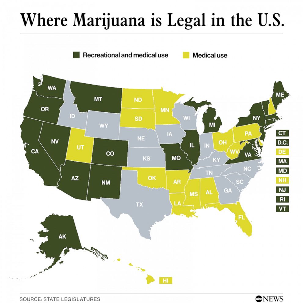 2023 New Laws Minimum Wages Changes Marijuana Legalization Cash Bail   Map MarijuanaBallot V02 LY 1668016562943 HpEmbed 1x1 992 