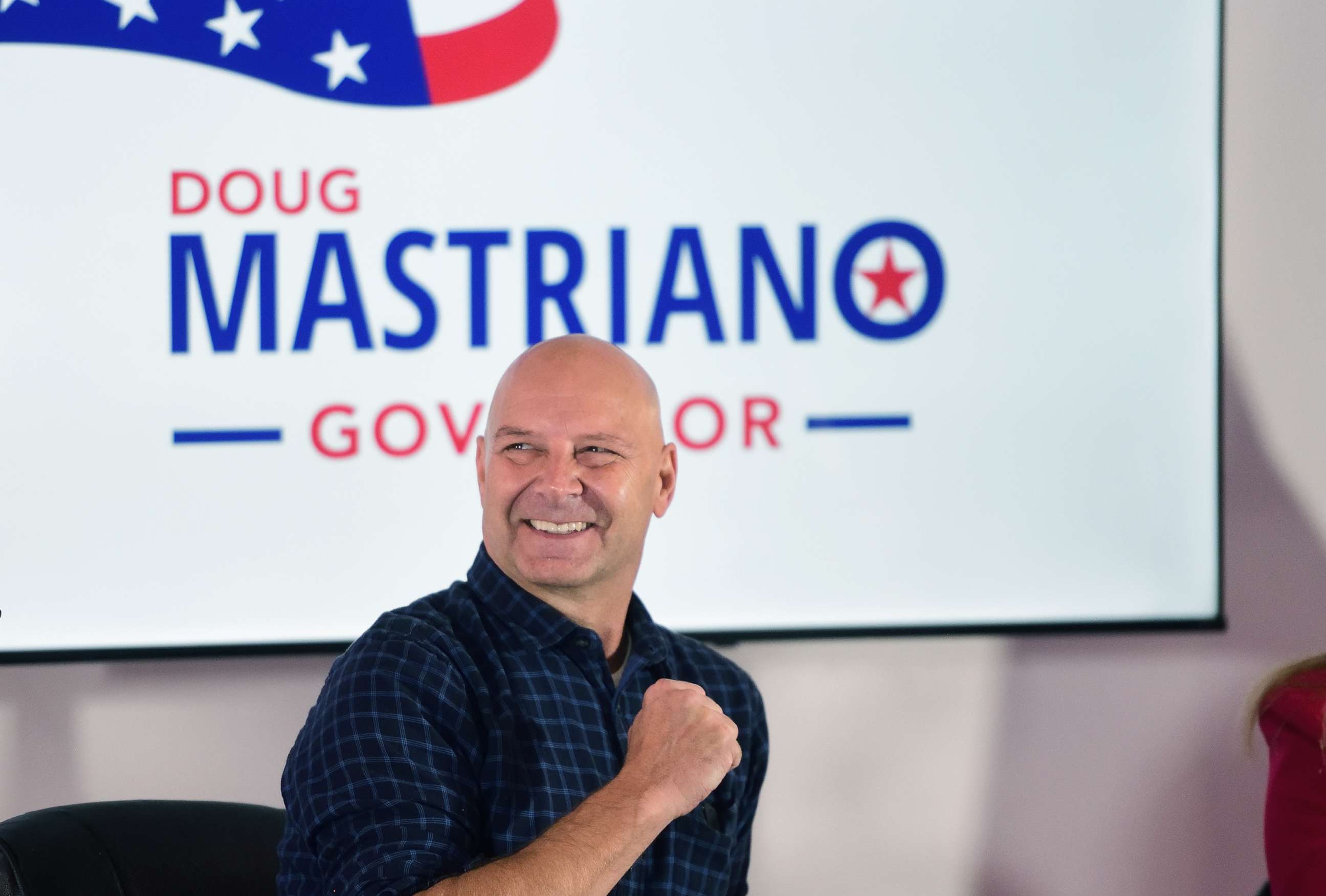 PHOTO: Republican candidate for Pennsylvania Governor Doug Mastriano holds a rally at Deja Vu Social Club, Sept. 30, 2022, in Philadelphia.