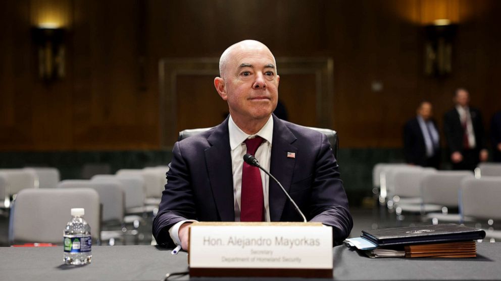 PHOTO: Secretary of Homeland Security Alejandro Mayorkas testifies before a Senate Appropriations Subcommittee on Homeland Security, on Capitol Hill, May 4, 2022, in Washington, D.C. 