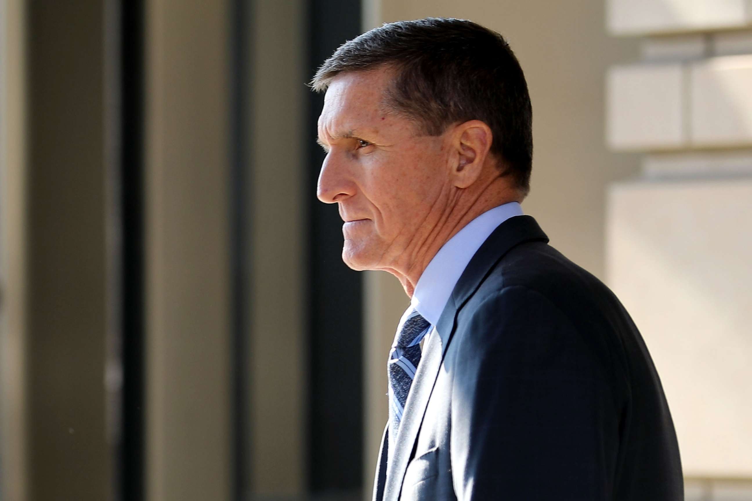 PHOTO: Michael Flynn, former national security advisor to President Donald Trump, leaves following a hearing at the Prettyman Federal Courthouse, Dec. 1, 2017 in Washington, D.C.