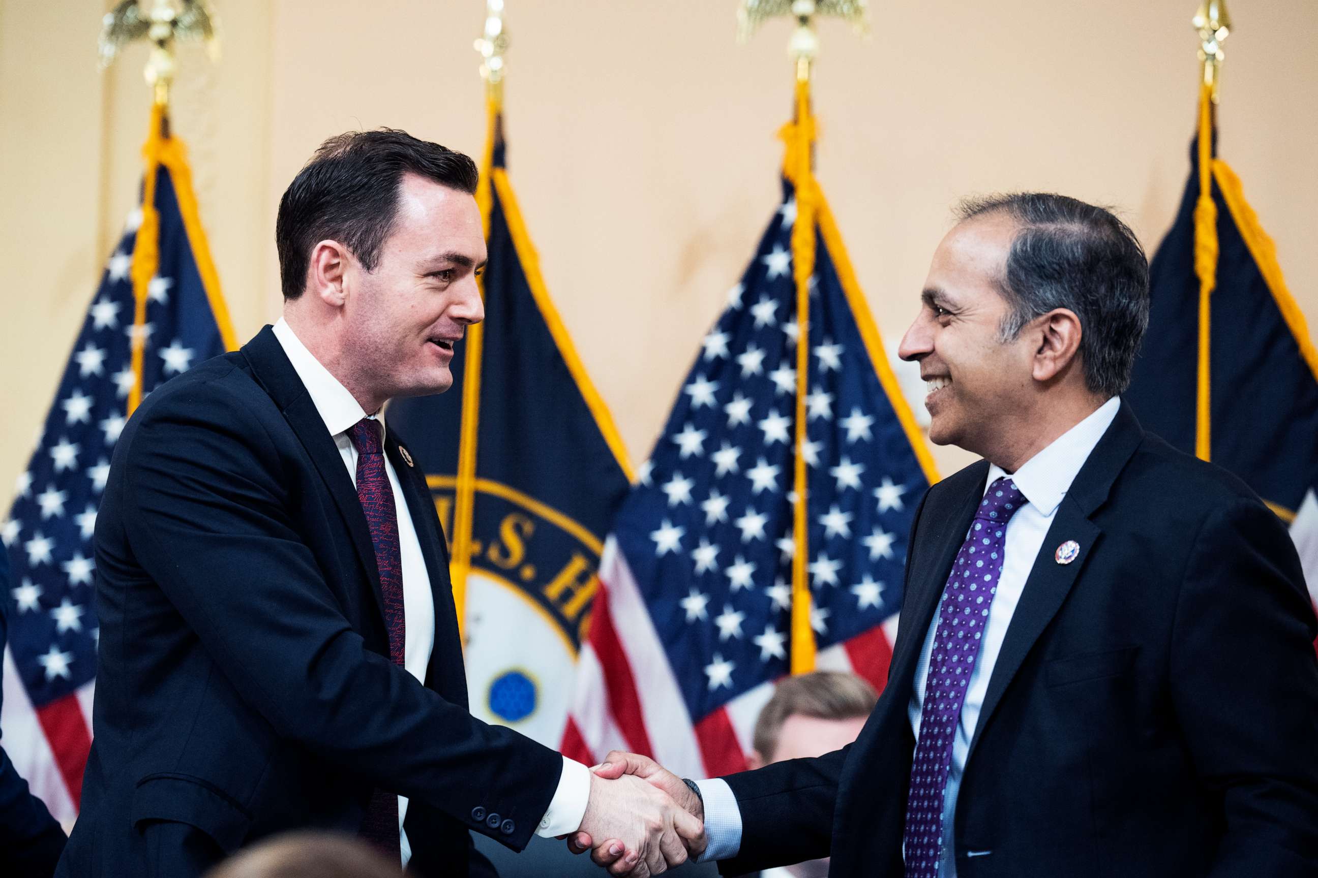 PHOTO: Chairman Rep. Mike Gallagher and ranking member Rep. Raja Krishnamoorthi during the Select Committee on the Strategic Competition Between the United States and the Chinese Communist Party, Feb. 28, 2023.
