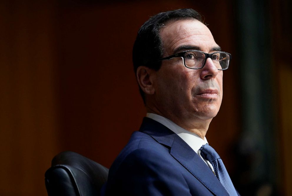 PHOTO: Treasury Secretary Steven Mnuchin testifies before the Senate Banking Committee on Capitol Hill, Dec. 1, 2020, during a hearing on, 'The Quarterly CARES Act Report to Congress.'