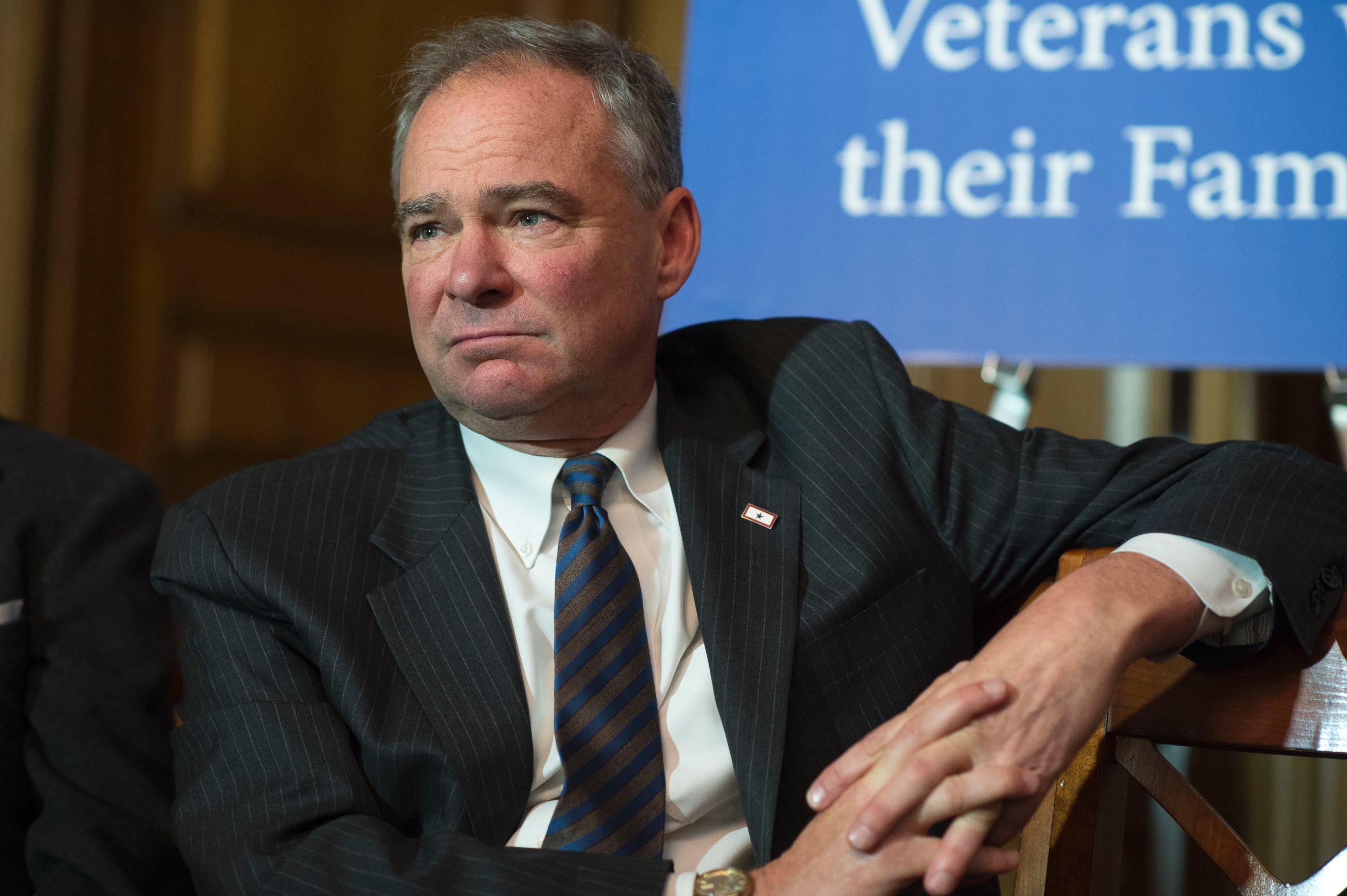 PHOTO: Sen. Tim Kaine, D-Va., attends a news conference with Filipino World War II veterans in the Capitol, June 9, 2016, in Washington.