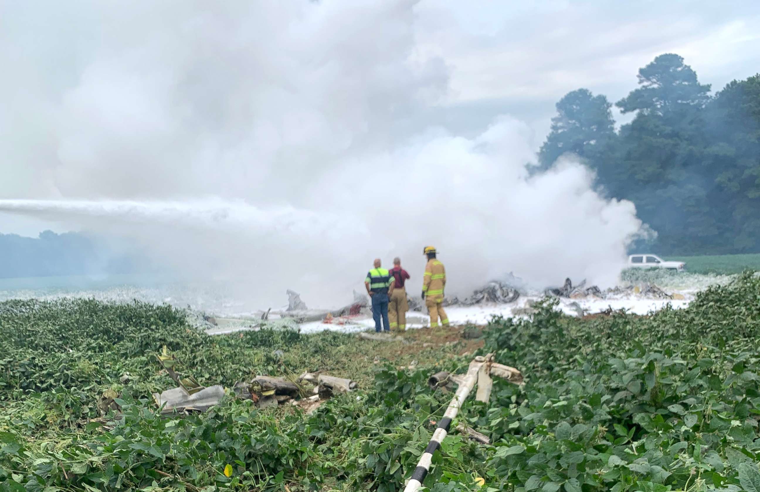 PHOTO: An E-2C Hawkeye aircraft crashed in Accomack County, Va., Aug. 31, 2020.