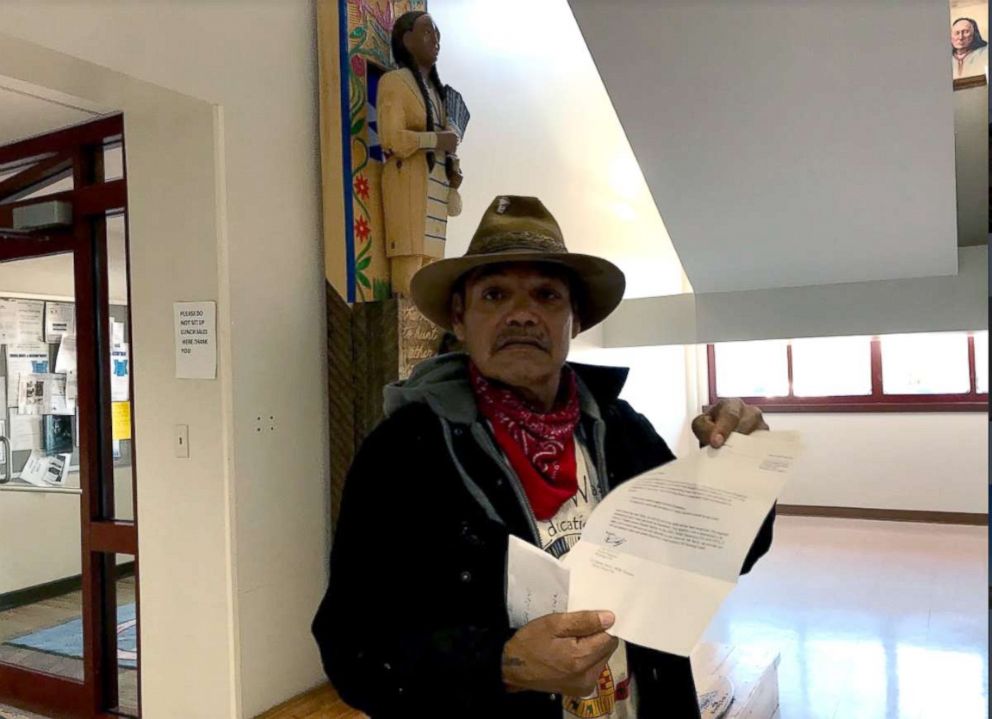 PHOTO: Bill Left Hand, 56, discusses North Dakotas voter ID law at the Standing Rock Indian Reservation tribal headquarters in Fort Yates, N.D.