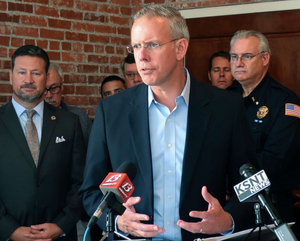 PHOTO: Paul Davis, the Democratic candidate in the 2nd Congressional District in Kansas, answers questions during a news conference in Topeka, Kan. on Aug. 24, 2018.