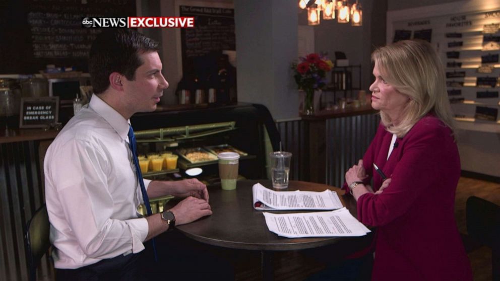 PHOTO: Pete Buttigieg speaks with ABC News' Martha Raddatz on an episode of "This Week." 