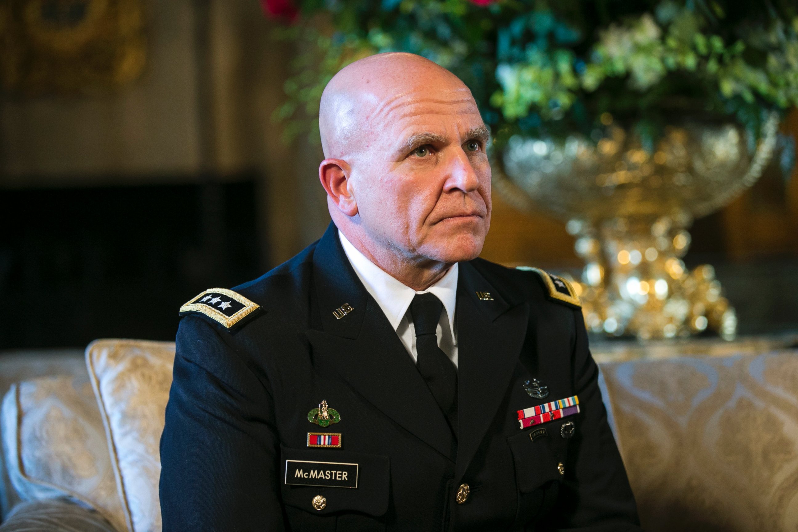 PHOTO: Lt. Gen. H.R. McMaster listens as President Donald Trump announces him as his next National Security Adviser, at the Mar-a-Lago resort in Palm Beach, Florida, Feb. 20, 2017. 