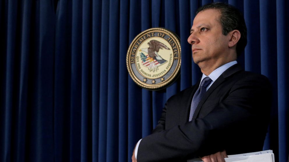 Preet Bharara, U.S. Attorney for the Southern District of New York, attends a news conference in New York City, May 19, 2016.  