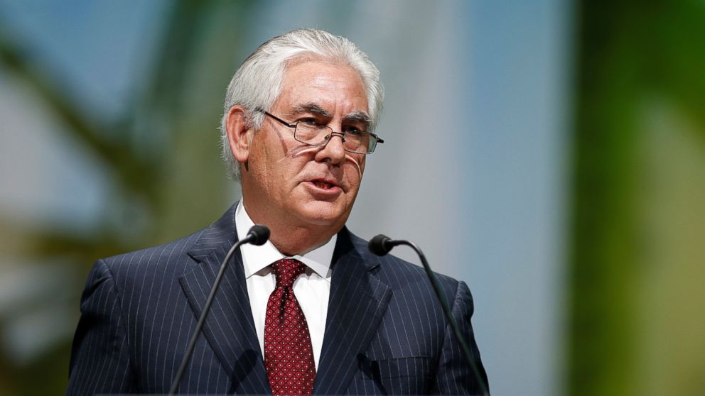 Rex Tillerson speaks during the 26th World Gas Conference in Paris, France in this June 2, 2015 file photo.