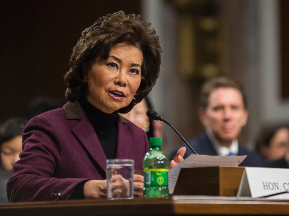 PHOTO: Transportation Secretary-designate Elaine Chao testifies on Capitol Hill in Washington, D.C., Jan. 11, 2017, at her confirmation hearing before the Senate Commerce, Science, and Transportation Committee.