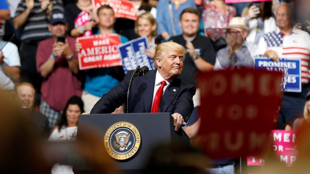 President Donald Trump speaks during a campaign-style rally at the U.S. Cellular Center in Cedar Rapids, Iowa on June 21, 2017. 