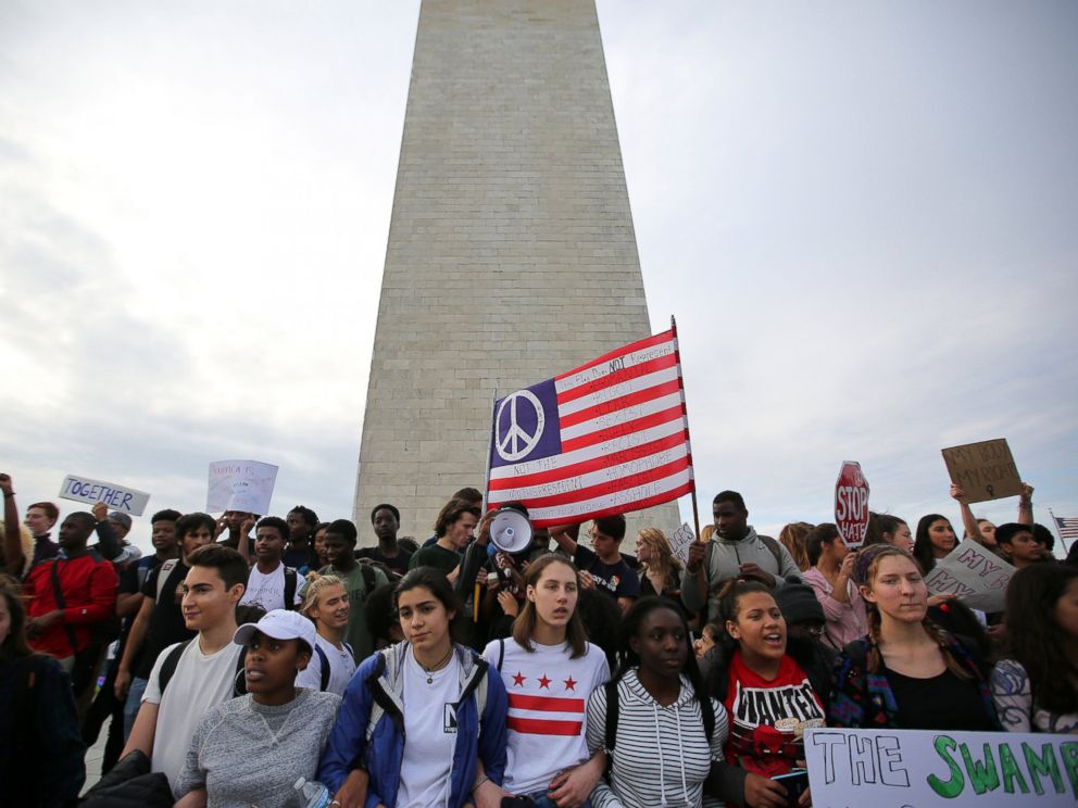 Dramatic Scenes as Thousands March in Protest Against Donald Trump