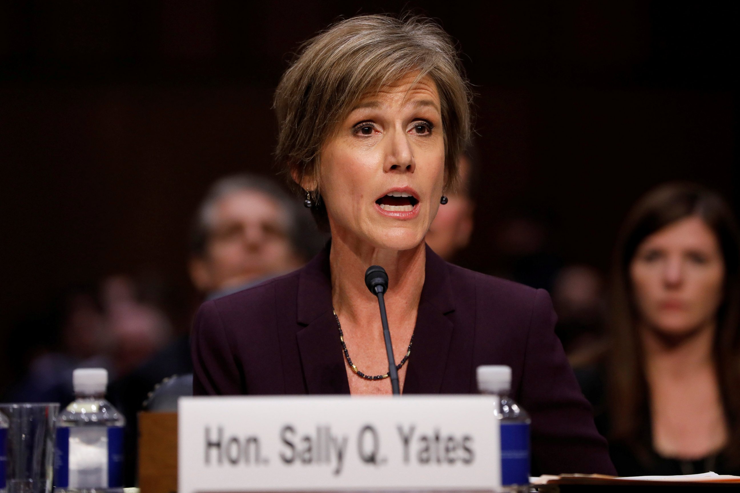 PHOTO: Former Acting Attorney General Sally Yates testifies about potential Russian interference in the presidential election before the Senate Judiciary Committee on Capitol Hill,May 8, 2017.