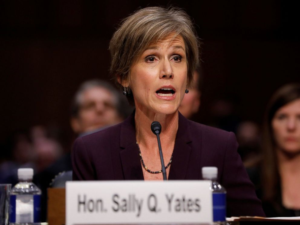 PHOTO: Former Acting Attorney General Sally Yates testifies about potential Russian interference in the presidential election before the Senate Judiciary Committee on Capitol Hill,May 8, 2017.