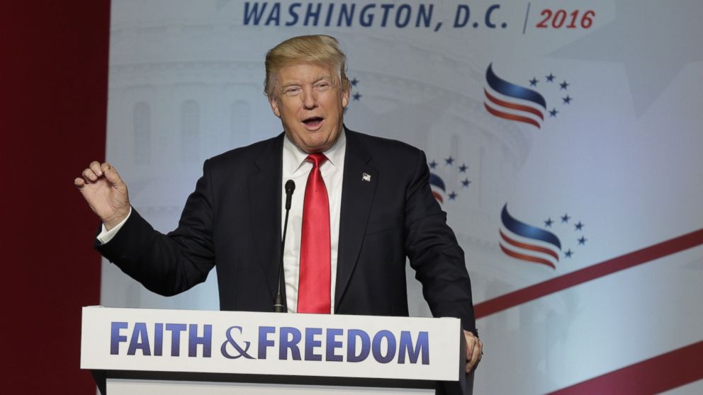 Republican U.S. presidential candidate Donald Trump addresses The Faith and Freedom Coalition's "Road To Majority" conference in Washington, U.S., June 10, 2016. 