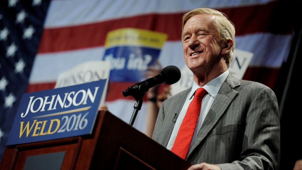 Libertarian vice presidential candidate Bill Weld speaks at a rally in New York, on Sept. 10, 2016.  