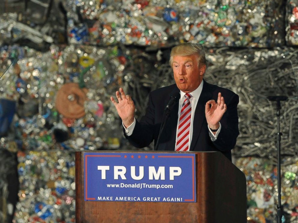 PHOTO: Republican U.S. presidential candidate Donald Trump delivers a speech on his economic policy at the Alumisourse Building in Monessen, Penn., June 28, 2016.