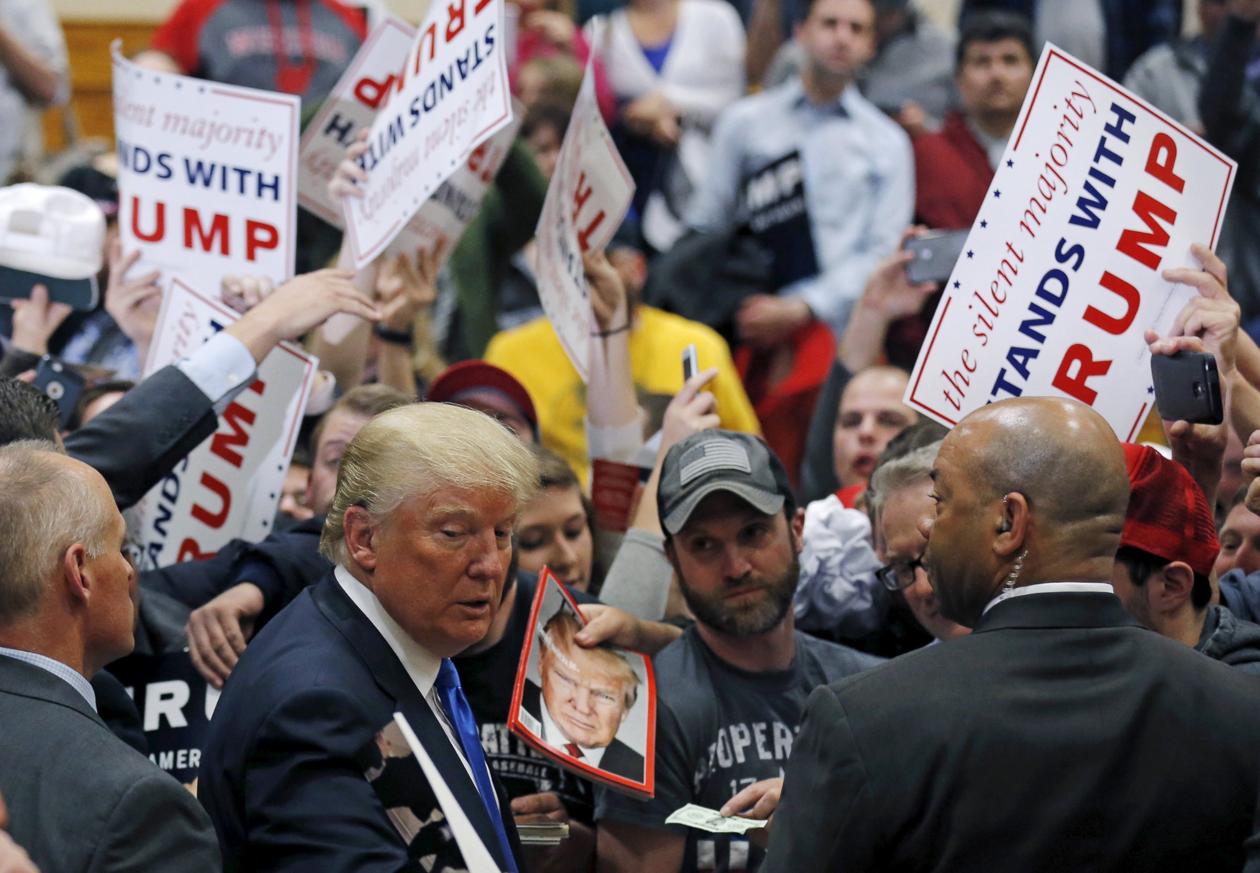 PHOTO: Donald Trump greets supporters at a campaign rally in West Allis, Wisconsin, April 3, 2016.     