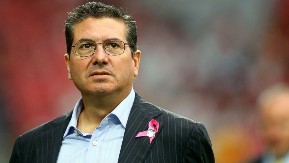 PHOTO: Washington Redskins owner Dan Snyder stands on the sidelines prior to the game against the Arizona Cardinals at University of Phoenix Stadium in Glendale, Ariz., Oct. 12, 2014.