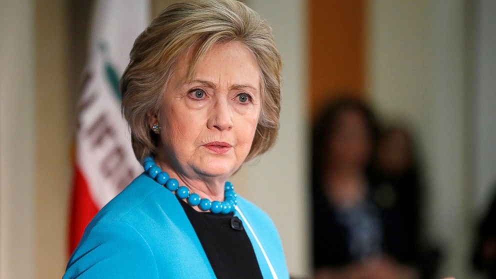 Democratic presidential candidate Hillary Clinton speaks during a visit to the California African American Museum in Los Angeles, May 5, 2016.