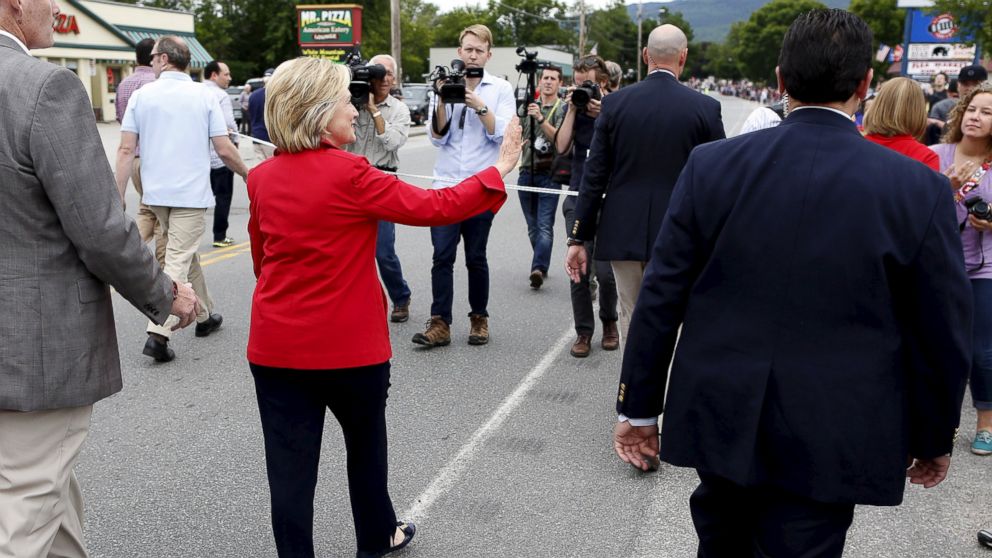 Former Secretary of State and Democratic candidate for president Hillary Clinton walks in the Fourth of July Parade in Gorham, N.H., July 4, 2015. 