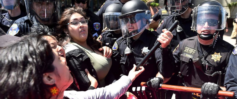 Tense Protests Near Donald Trump's California Speech Site - ABC News