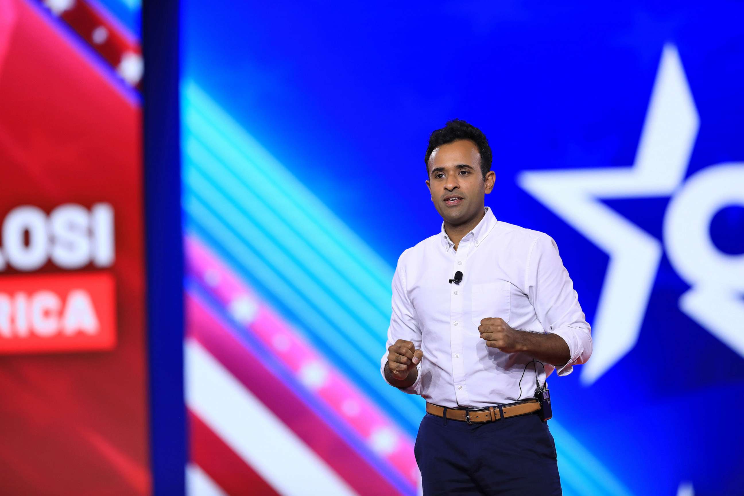 PHOTO: In this Aug. 5, 2022 file photo Vivek Ramaswamy speaks during the Conservative Political Action Conference (CPAC) in Dallas.