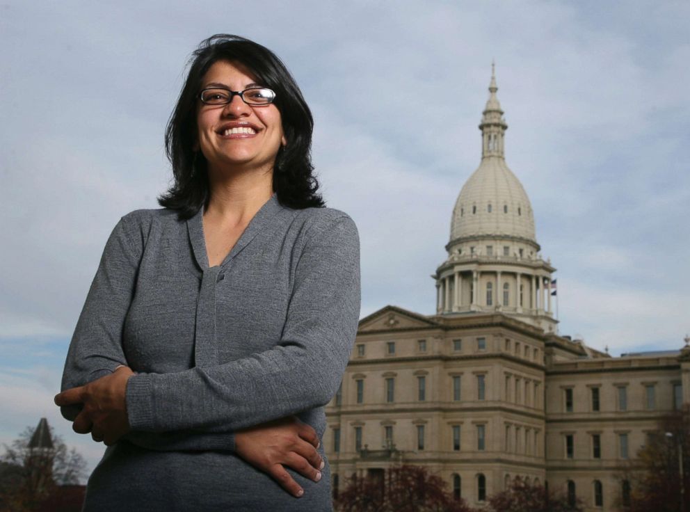 PHOTO: Rashida Tlaib, a Democrat, is photographed outside the Michigan Capitol in Lansing, Mich., Nov. 6, 2008.