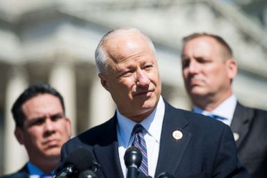 PHOTO: Rep. Mike Coffman, R-Colo., speaks during a news conference on the use of the queen-of-the-hill rule for DACA legislation in the House on April 18, 2018.