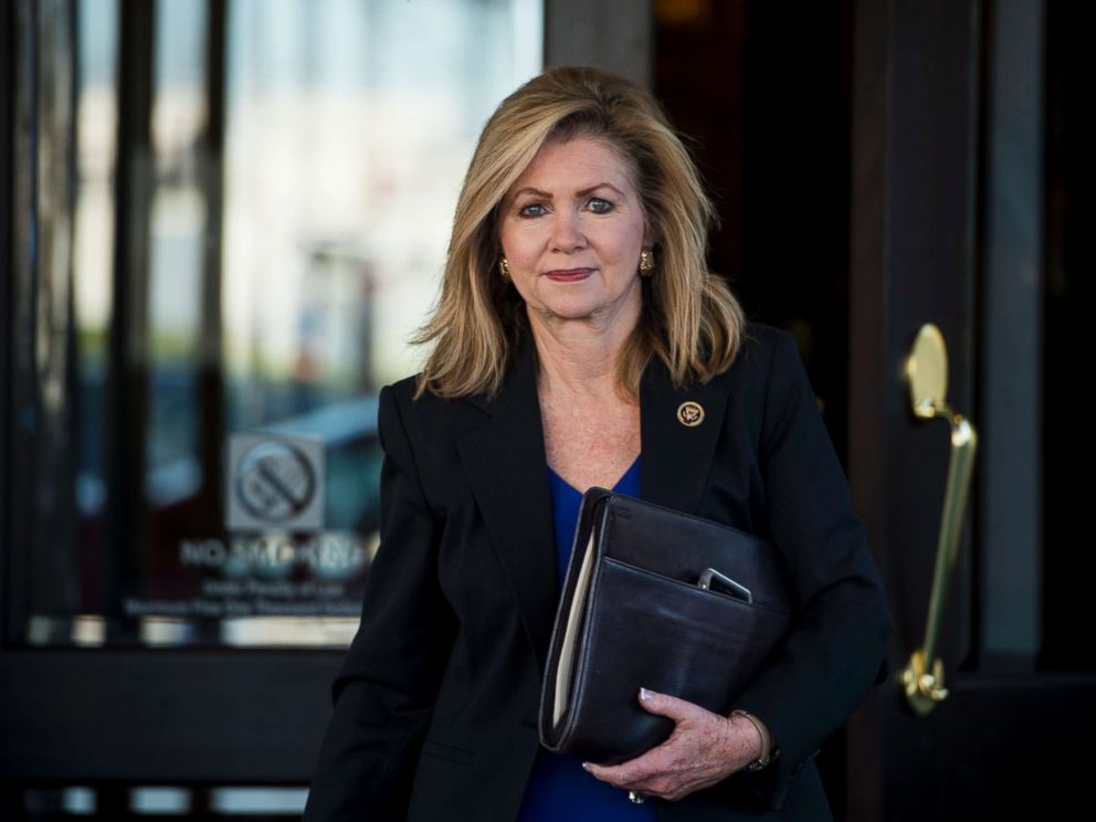 PHOTO: Rep. Marsha Blackburn, R-Tenn., leaves the House Republican Conference meeting at the Capitol Hill Club on Tuesday, Nov. 3, 2015.