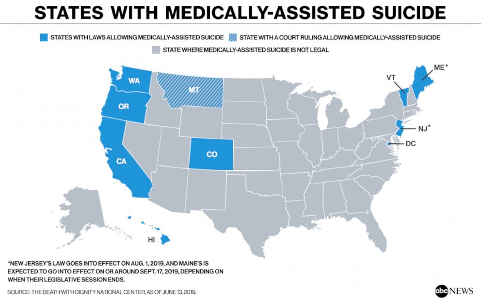 PHOTO: STATES WITH MEDICALLY ASSISTED SUICIDE