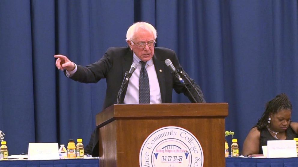 PHOTO: Sen. Bernie Sanders speaks at the 54th annual commemoration of Bloody Sunday in Selma, Ala., March 3, 2019.